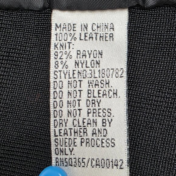 Nygard Collection Leather Sweater Jacket Womens L Black Knit Full Zip 90s Y2K - Picture 10 of 10